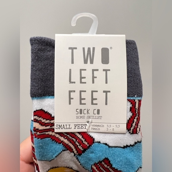 Two left feet Home Skillet Socks Eggs and bacon graphic, size Small feet, NWT - Picture 5 of 5